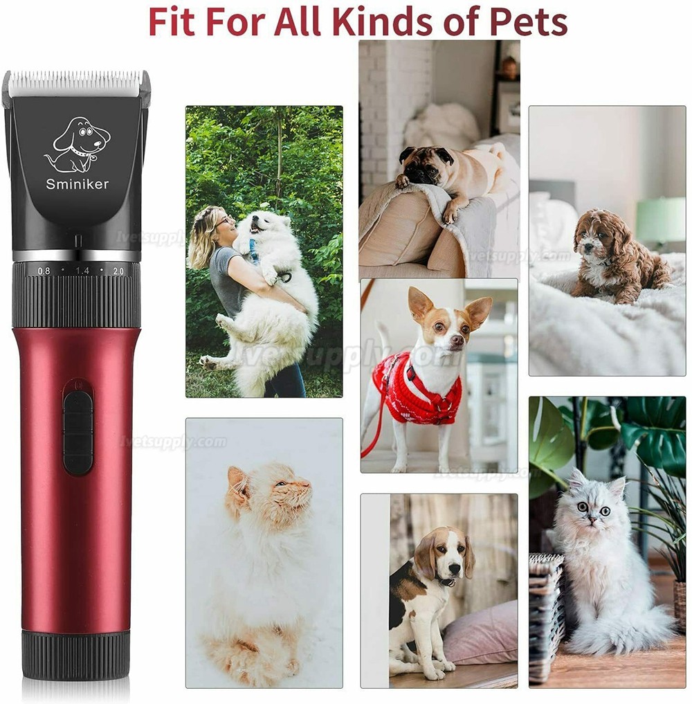 Pet Grooming Kit Dog Cat Clippers Combs Scissors Cordless Low Noise，Dog and cat